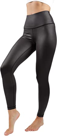 Photo 1 of 90 Degree By Reflex Womens High Waist High Shine Faux Leather Disco Ankle Leggings
