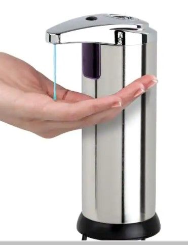 Photo 1 of 8 oz. Touch-Free Soap/Lotion Dispenser in Stainless-Steel
