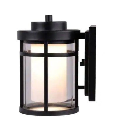 Photo 1 of Black Outdoor LED Wall Lantern Sconce
