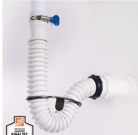 Photo 1 of 1.25 in. Rubber Threaded P-Trap Bathroom Single Sink Drain Kit
