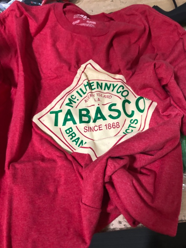 Photo 2 of Haunted Flower Tabasco Logo Mens Red Heather T-Shirt- XL