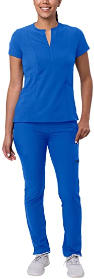 Photo 1 of Adar Addition Go-Higher Scrub Set for Women - Notched V-Neck Scrub Top & Skinny Cargo Scrub Pants
SIZE:M