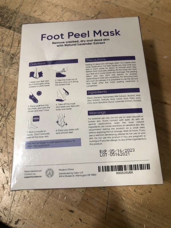 Photo 2 of ** EXP: 05/16/2023**  ** NON-REFUNDABLE **  ** SOLD AS IS ***
FOOT PEEL MASK BABY SOFT SKIN 5 PAIRS