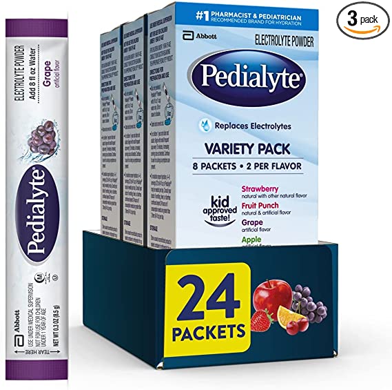 Photo 1 of ** EXP:01 JUN 2023**  ** NON-REUFNABLE**  ** SOLD AS IS**
Pedialyte Electrolyte Powder Variety Electrolyte Hydration Drink, 0.3 Ounce - 8 Count (Pack of 3)
