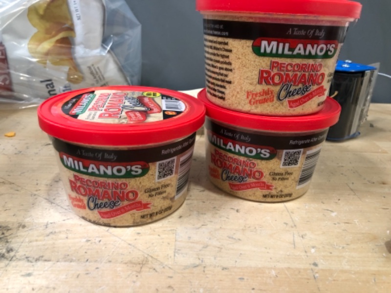 Photo 2 of ** EXP:05/11/22**  ** NON-REFUNDABLE**  ** SOLD AS IS***   ** SETS OF 3**
Milano's Romano Cheese Deli Cups, Grated Pecorino, 8 Ounce