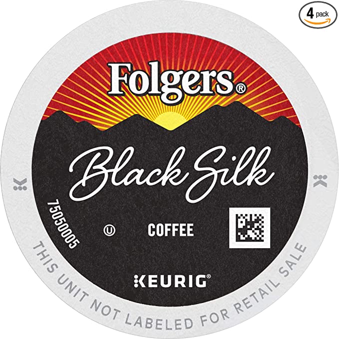 Photo 2 of ** EXP:09 FEB 2022**  *** NON-REFUNDABLE**  ** SOLD AS IS**
Folgers Black Silk Dark Roast Coffee, Keurig K-Cup Pods,24 Count (Pack of 4)

