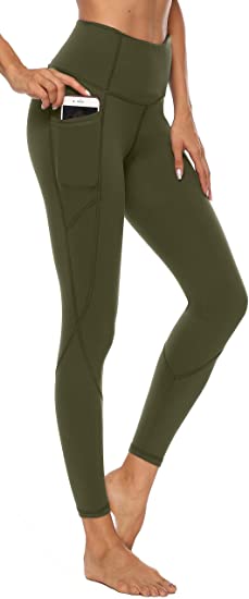 Photo 1 of AFITNE Women’s High Waist Yoga Pants with Pockets, Tummy Control Workout Running 4 Way Stretch Yoga Leggings-LG
