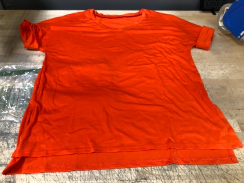 Photo 1 of BRIGHT orange V-neck t-shirt women's-M