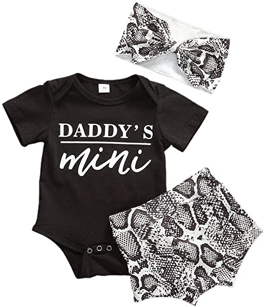 Photo 1 of ** SETS OF 3**
Newborn Baby Girls Short Sleeve Letter Printed Romper Bodysuit Leopard Shorts Headband 3Pcs Clothes Set 0-24M-SIZE:90
