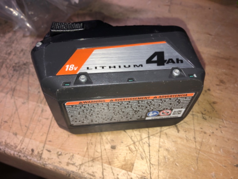 Photo 2 of 
RIDGID
18V Lithium-Ion 4.0 Ah Battery