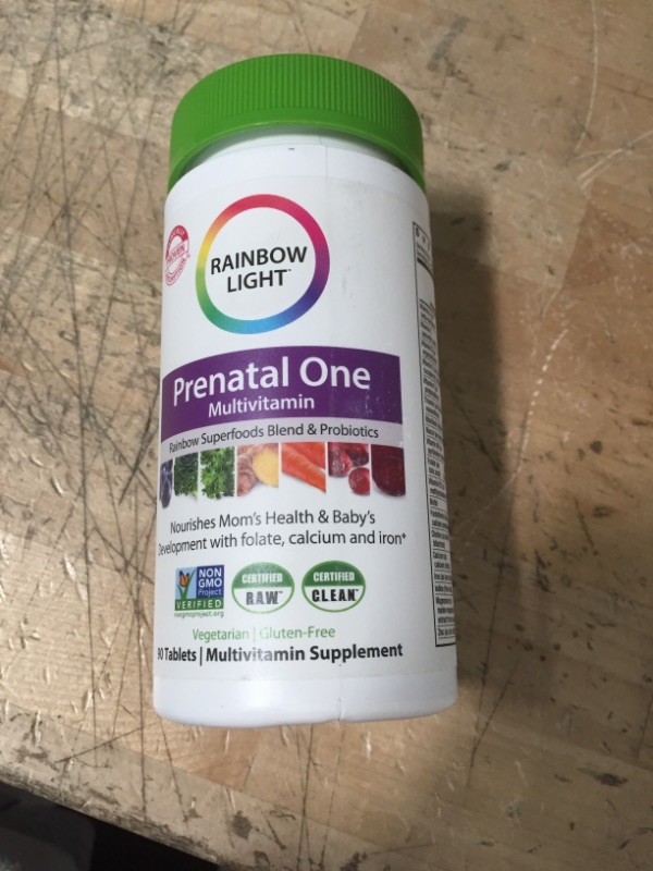 Photo 2 of ** EXP:07/22**   ** NON-REFUNDABLE**  ** SOLD AS IS**
Rainbow Light Prenatal One Multivitamin – High Potency, Clinically Proven Absorption of Vitamin D, B2, B5, Folate, Calcium, Zinc, Iron, Non-GMO, Vegetarian – 90 Tablets (3 Month Supply)
