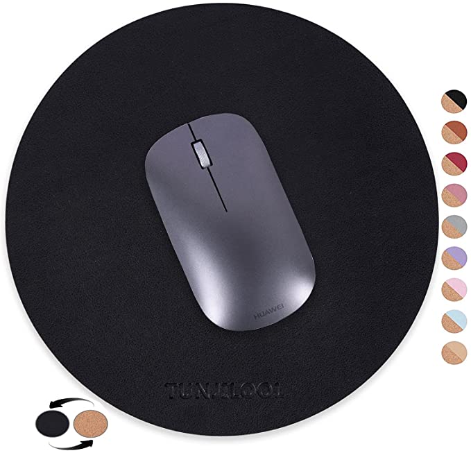 Photo 1 of ** SETS OF 2**
Mouse Pad,TUNJILOOL 2 in1 Small Round Mouse Pads for Wireless Mouse, Cork &PU Leather Travel Mousepad, Non-Slip Waterproof Thin Mouse Pads for Office, Home
