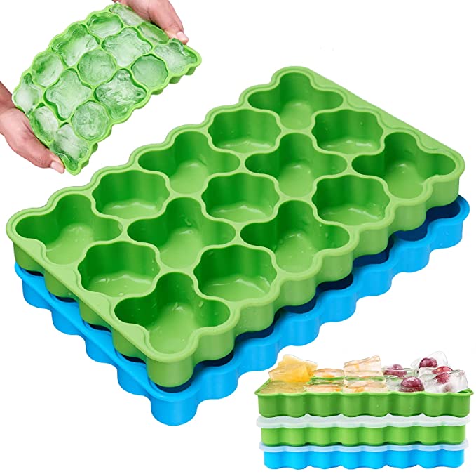 Photo 1 of ** SETS OF 2**
Ice Cube Trays, Spightdex Ice Tray with Lids Removable & Anti-overflow, Silicone Ice Cube Tray Easy-Release, BPA Free, Flexible Ice Molds for Whiskey Cocktail Freezer Chilled Drinks
