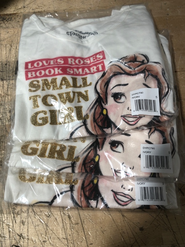 Photo 2 of ** SETS OF 3**
Disney Belle Girl's Small Town Girl Pullover Summer Blouse Tee Shirt
SIZE: 5
