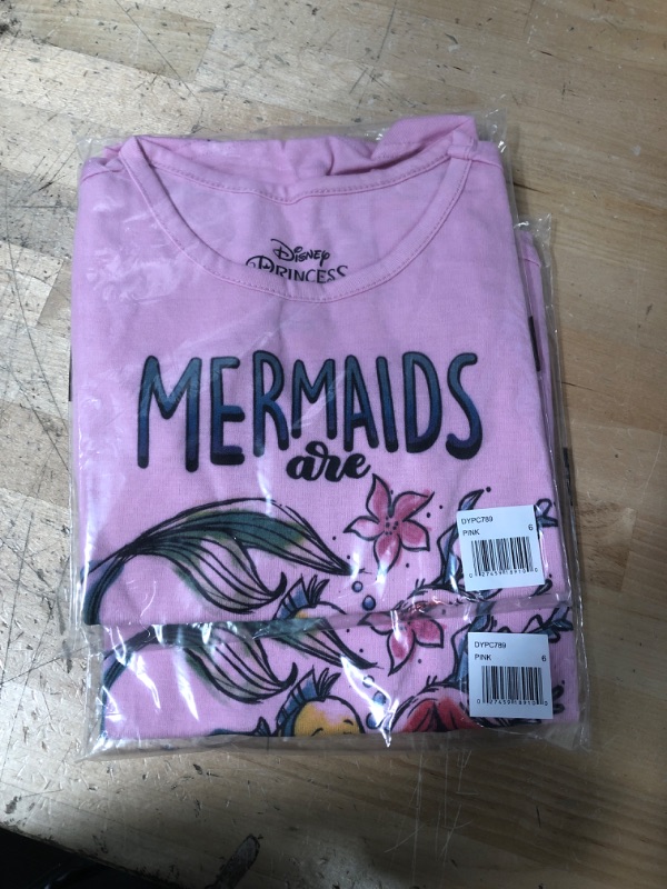 Photo 2 of ** SETS OF 2**
Disney Ariel Girl's Mermaids Are Real Pullover Summer Blouse Tee Shirt
SIZE: 6