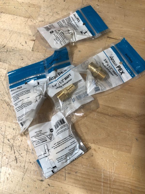 Photo 1 of ** SETS OF 5**
3/4 in. Brass PEX Barb x 1/2 in. Male Pipe Thread Reducing Adapter
