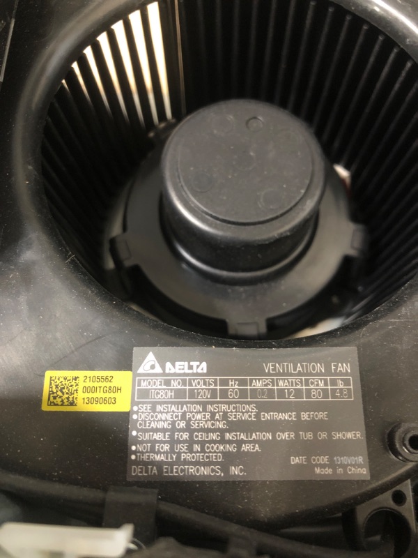 Photo 1 of 80 CFM Ceiling Bathroom Exhaust Fan with Light

