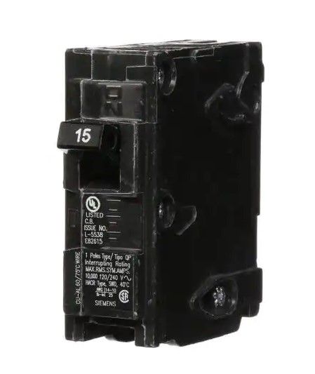 Photo 1 of **SETS OF 3**
15 Amp Single-Pole Type QP Circuit Breaker
