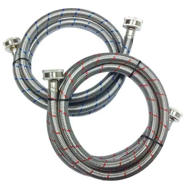 Photo 1 of 3/4 in. FHT x 3/4 in. FHT x 60 in. Stainless Steel Washing Machine Supply Line 
SINGLE 