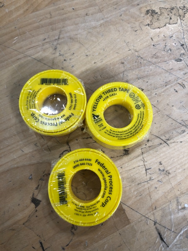 Photo 2 of ** SETS OF 3**
Gasoila YT70 Yellow PTFE Thread Tape, 260" Length x 1/2" Width, for Propane & Gas
