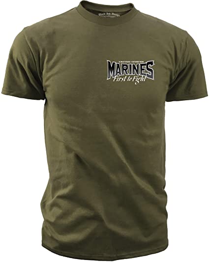 Photo 1 of Marine Corps Eagle Globe and Anchor First to Fight Marine Corps T-Shirt
SIZE: XL