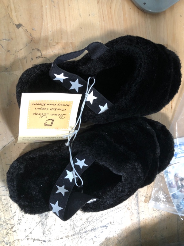 Photo 1 of DL FLUFFY HOUSE SLIPPER OPEN TOE MEMORY FOAM BEDROOM SLIPPER FOR WOMEN SLIP ON, BLACK PURPLE PINK NON-SLIP WOMENS SLIPPERS INDOOR OUTDOOR
SIZE: S 5-6
