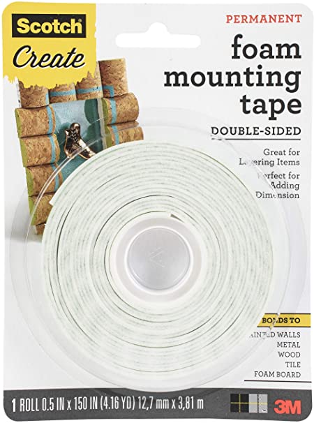 Photo 1 of ** SETS OF 3**
Scotch Foam Mounting Tape, 1/2-in x 150-in, White, 1-Roll
Size:
1/2"x150"
Style:
Foam Mounting Tape