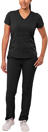 Photo 1 of Adar Pro Core Classic Scrub Set for Women - Tailored V-Neck Scrub Top & Tailored Yoga Scrub Pants
SIZE:S