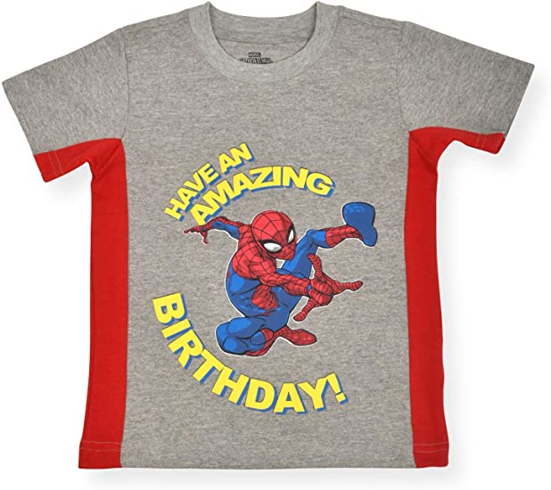 Photo 1 of Marvel Boy's Spider-Man Pullover Birthday Tee Shirt, 100% Cotton
SIZE:2T