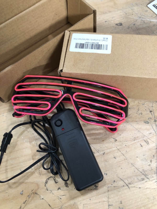 Photo 2 of ** SET SOF 2**
Led Light Up Neon Shutter Party Glasses for Parties Decorations(Pink)
