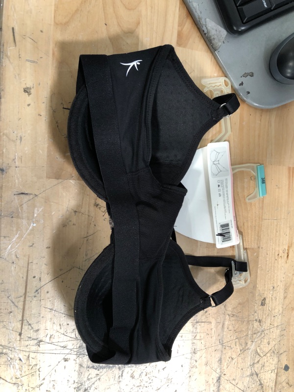 Photo 2 of Danskin Now Front Close Plunge Sports Bra Medium-Impact Black 34B