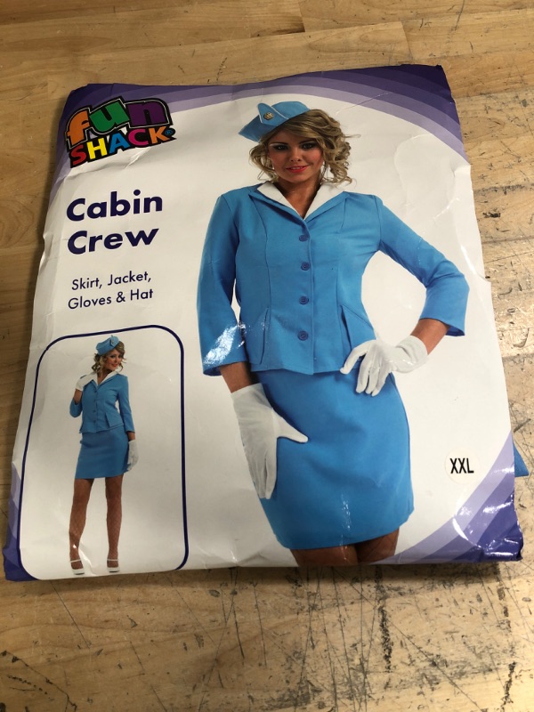 Photo 2 of Fun Shack Flight Attendant Costume Blue Halloween Dress Available In Small Medium Large XL XXL
