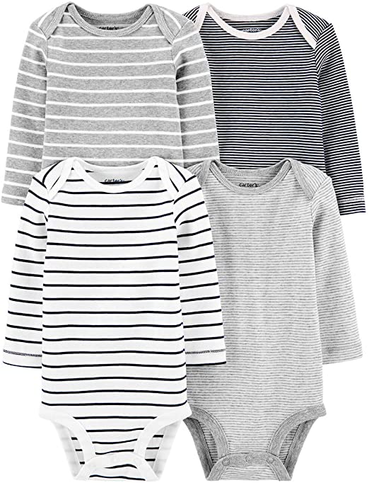 Photo 1 of Carter's Baby Boys 4-Pack Long-Sleeve Original Bodysuits Solids
SIZE: 3M