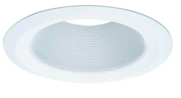 Photo 1 of ** SETS OF 2**
E26 Series 6 in. White Recessed Ceiling Light Tapered Baffle with Self Flanged White Trim Ring
