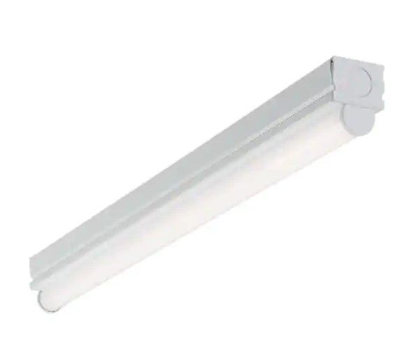 Photo 1 of 2 ft. 1-Light Linear White Integrated LED Ceiling Strip Light with 1050 Lumens, 4000K
