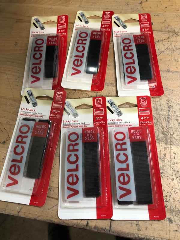 Photo 2 of A CASE OF 6
VELCRO Brand
3-1/2 in. x 3/4 in. Sticky Back Strips (4-Pack)