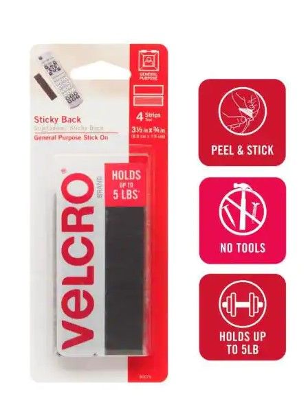 Photo 1 of A CASE OF 6
VELCRO Brand
3-1/2 in. x 3/4 in. Sticky Back Strips (4-Pack)