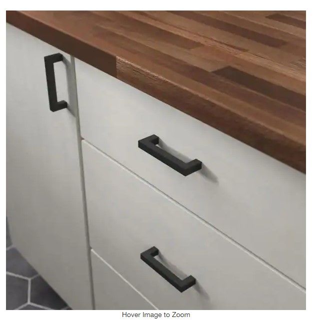 Photo 2 of 4 Liberty
Modern Square Bar Pull 3-3/4 in. (96mm) Matte Black Drawer Pull