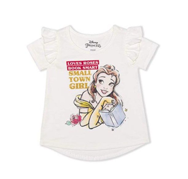 Photo 1 of **SET OF 2**
Disney Princess Girl's Belle Small Town Girl Ruffle Sleeve Graphic Tee for kids (6)


