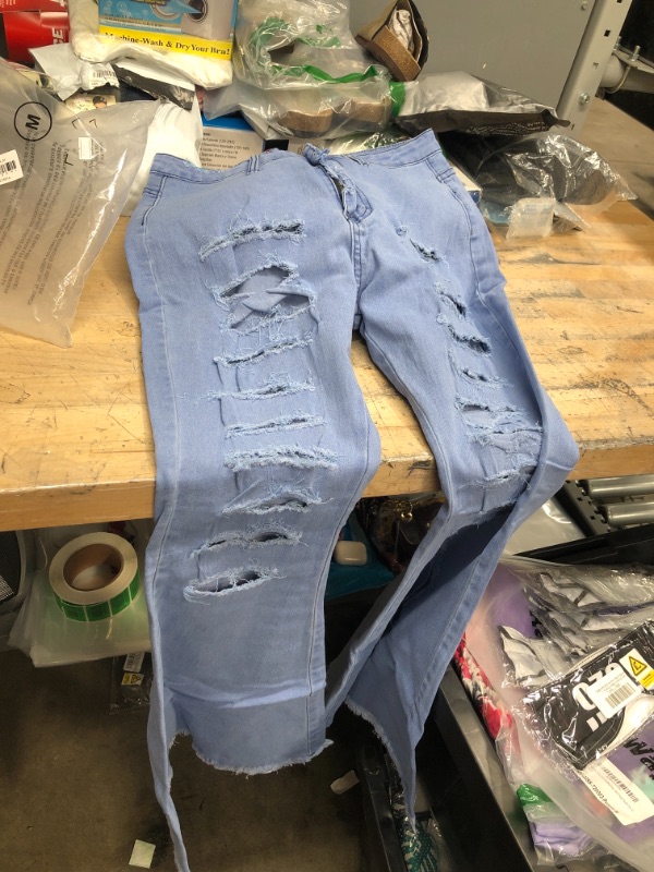 Photo 1 of ***GENERAL POST**
Level Ripped Low-Rise Flare Jean (Light Blue, Medium)