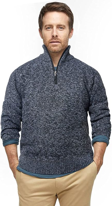 Photo 1 of  Men Fleece 1/4 Zip Black Fleeces Sweaters Soft Quarter Zip Golf Cashmere Pu (Large)

