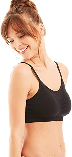 Photo 1 of 3 Pack Women’s Nylon Spandex Removable Pads Comfort Cami Bras (XL)
