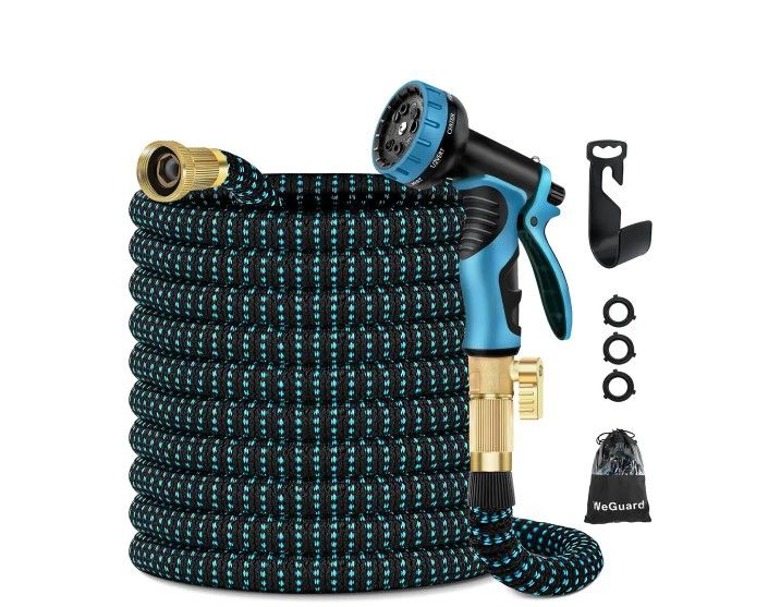 Photo 1 of **INCOMPLETE**
3/4 in. 100 ft. Expandable Garden Hose Flexible Water Hose with 10 Function Nozzle Durable 3750D Water Hose
