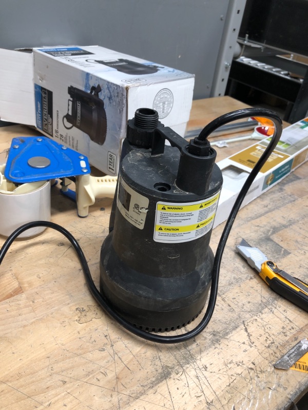 Photo 2 of 1/6 HP Plastic Submersible Utility Pump
