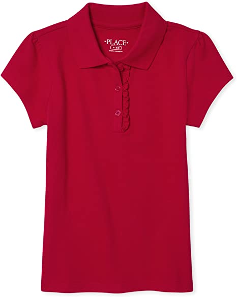 Photo 1 of **Set of 2**
The Children's Place Girls' Uniform Ruffle Pique Polo ((XL)
