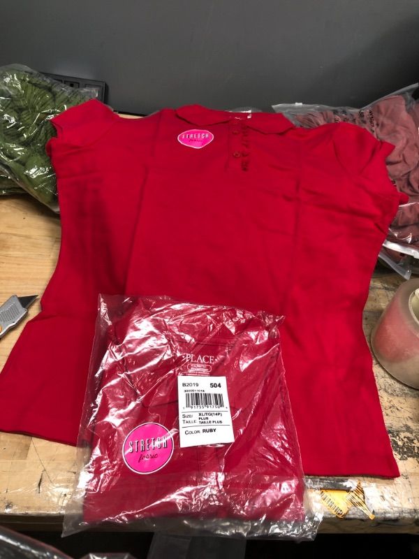 Photo 2 of **SET OF 2**
The Children's Place Girls' Short Sleeve Polo (XL)
