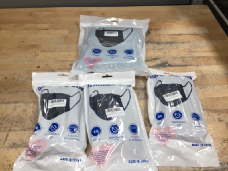 Photo 1 of 250 Pack Disposable Face Masks BLACK