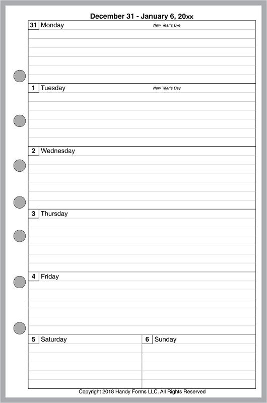 Photo 1 of 2022 Weekly & Monthly Planner for 7-Ring notebooks Such as Franklin, etc. (5.5" x 8.5"). 1 Page Per Week, 2 Pages Per Month, Week Starts on Monday. Style B, with Lines.
