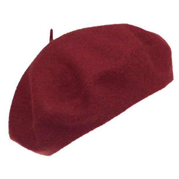 Photo 1 of 2 wool crocket tam maroon 