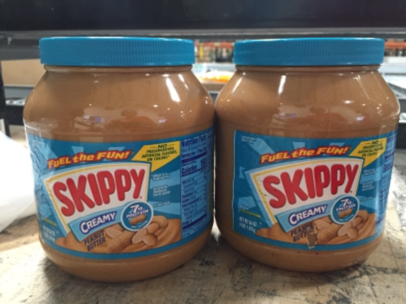 Photo 2 of (NON-REFUNDABLE) EXPIRATION: 05/22/2022
(2 PACK)
SKIPPY Peanut Butter, Creamy, 7 g protein per serving, 64 oz.
